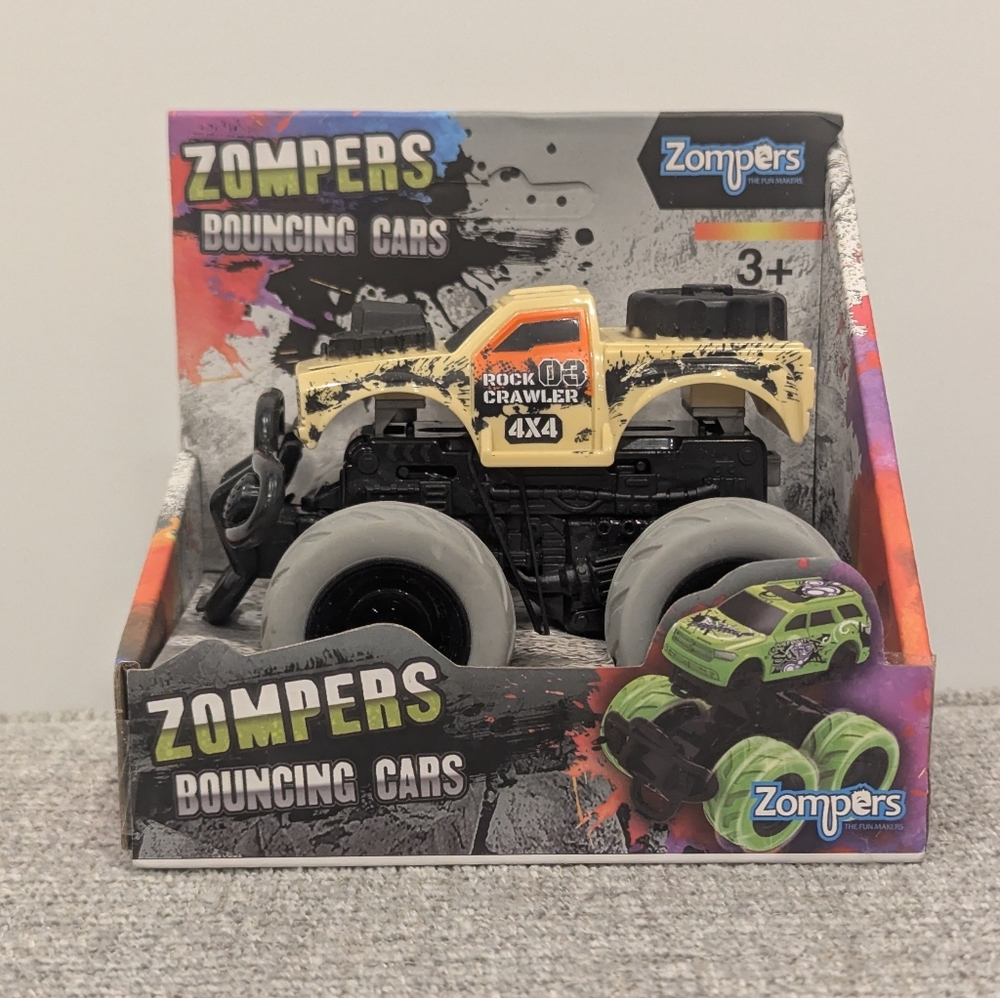 New Zompers Bouncing Cars - Rock Crawler Yellow Truck Toy for kids